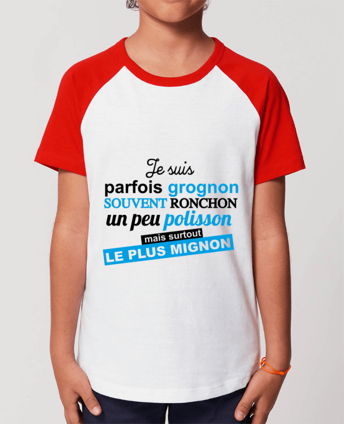 T-shirt Baseball Enfant- Coton - STANLEY MINI CATCHER Grognon ronchon polisson mignon Par GraphiCK-Kids