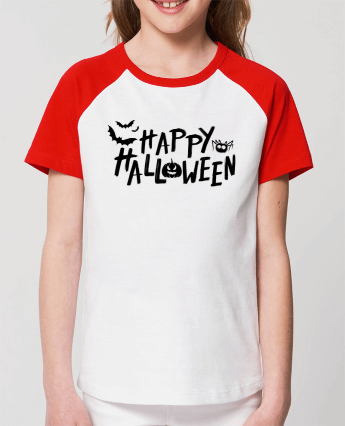 Kids\' contrast short sleeve t-shirt Mini Catcher Short Sleeve Happy Halloween Par tunetoo