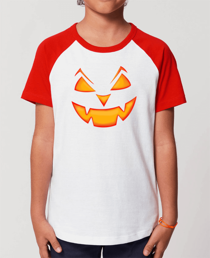 T-shirt Baseball Enfant- Coton - STANLEY MINI CATCHER Halloween pumpkin face Par tunetoo