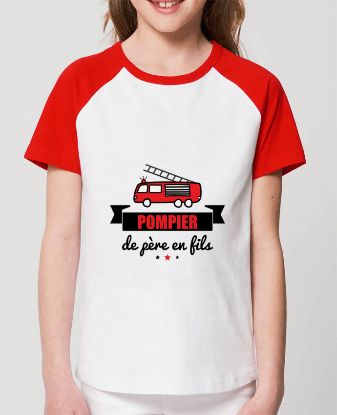 Tee-shirt Enfant Pompier de père en fils, pompier Par Benichan