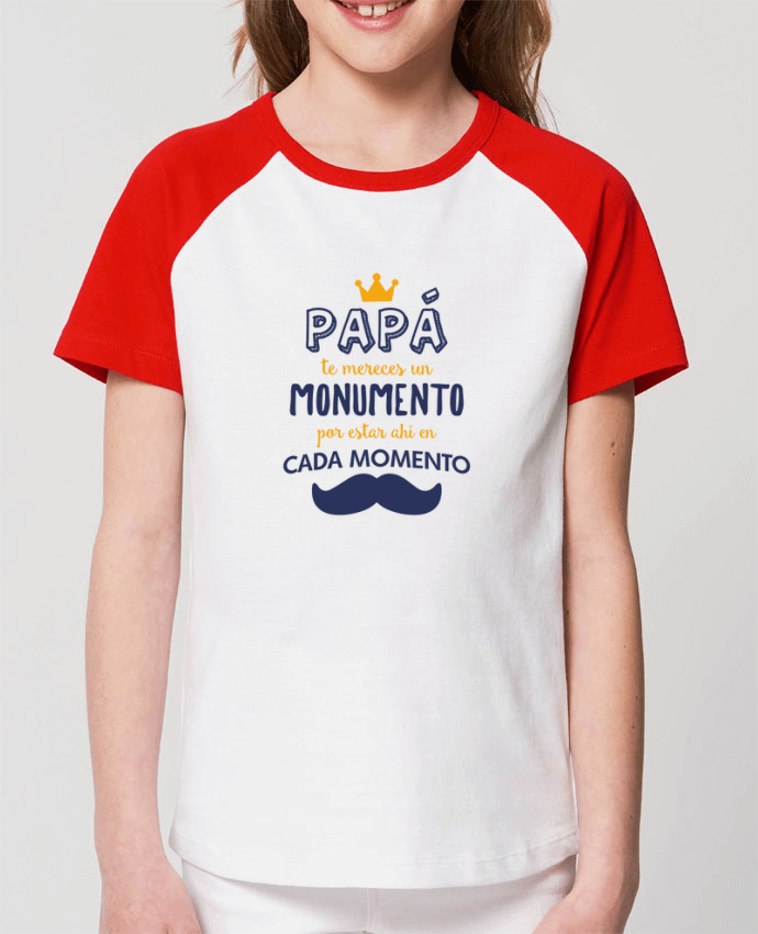 T-shirt Baseball Enfant- Coton - STANLEY MINI CATCHER Papá te mereces un monumento Par tunetoo