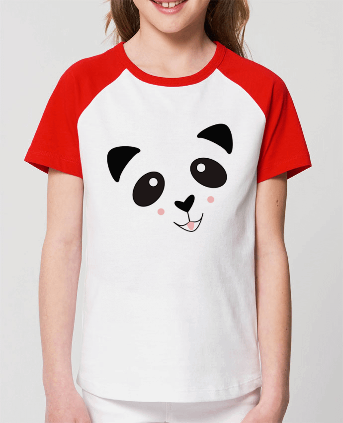 Kids\' contrast short sleeve t-shirt Mini Catcher Short Sleeve Bébé Panda Mignon Par K-créatif