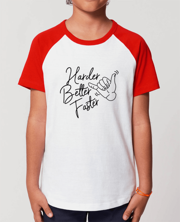 T-shirt Baseball Enfant- Coton - STANLEY MINI CATCHER Harder Better Faster Par Nana