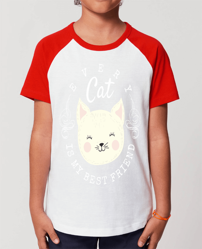 T-shirt Baseball Enfant- Coton - STANLEY MINI CATCHER every cat is my best friend Par livelongdesign