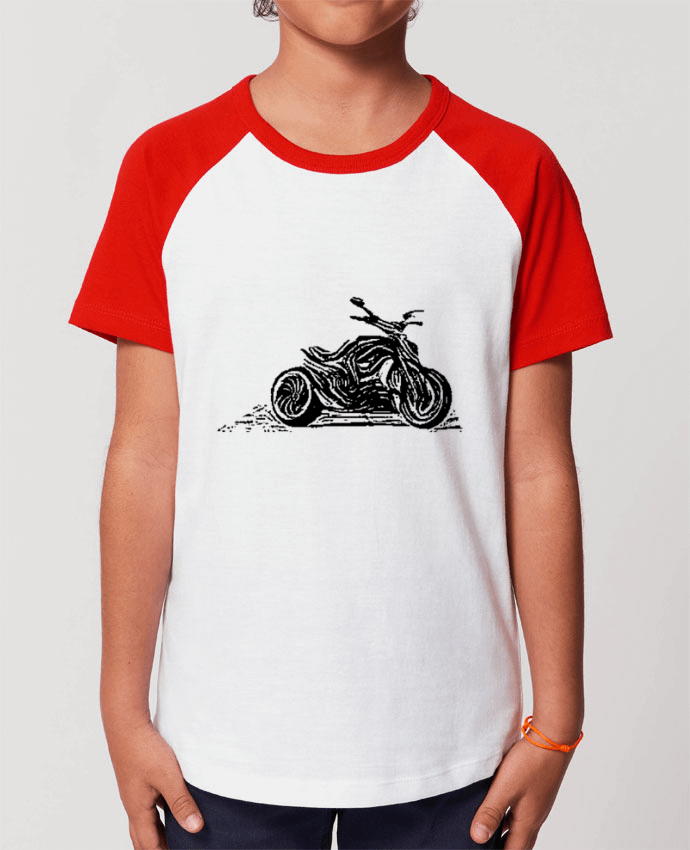 Kids\' contrast short sleeve t-shirt Mini Catcher Short Sleeve moto Par JE MO TO