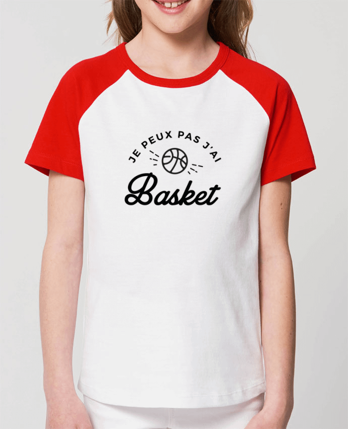 Kids\' contrast short sleeve t-shirt Mini Catcher Short Sleeve Je peux pas j'ai Basket Par Nana