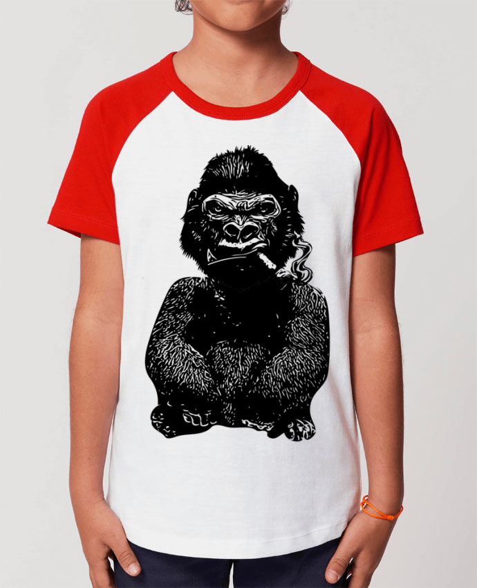 T-shirt Baseball Enfant- Coton - STANLEY MINI CATCHER Gorille Par David