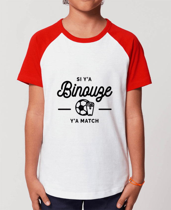 T-shirt Baseball Enfant- Coton - STANLEY MINI CATCHER Si y'a bineuse y'a match Par Rustic