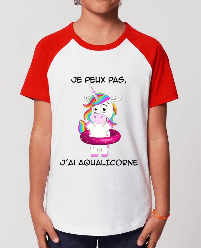 T-shirt Baseball Enfant- Coton - STANLEY MINI CATCHER Aqualicorne Par Nathéo