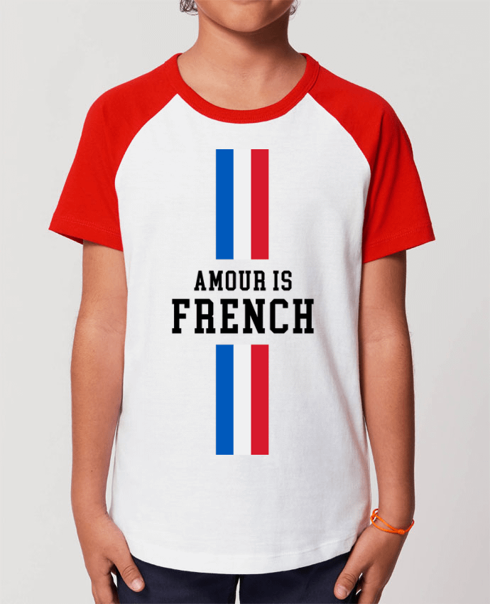 Kids\' contrast short sleeve t-shirt Mini Catcher Short Sleeve AMOUR is FRENCH® Par AMOUR IS FRENCH