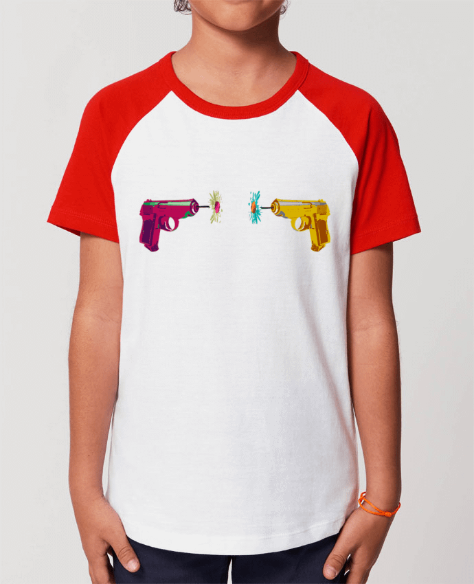 Kids\' contrast short sleeve t-shirt Mini Catcher Short Sleeve Guns and Daisies Par alexnax