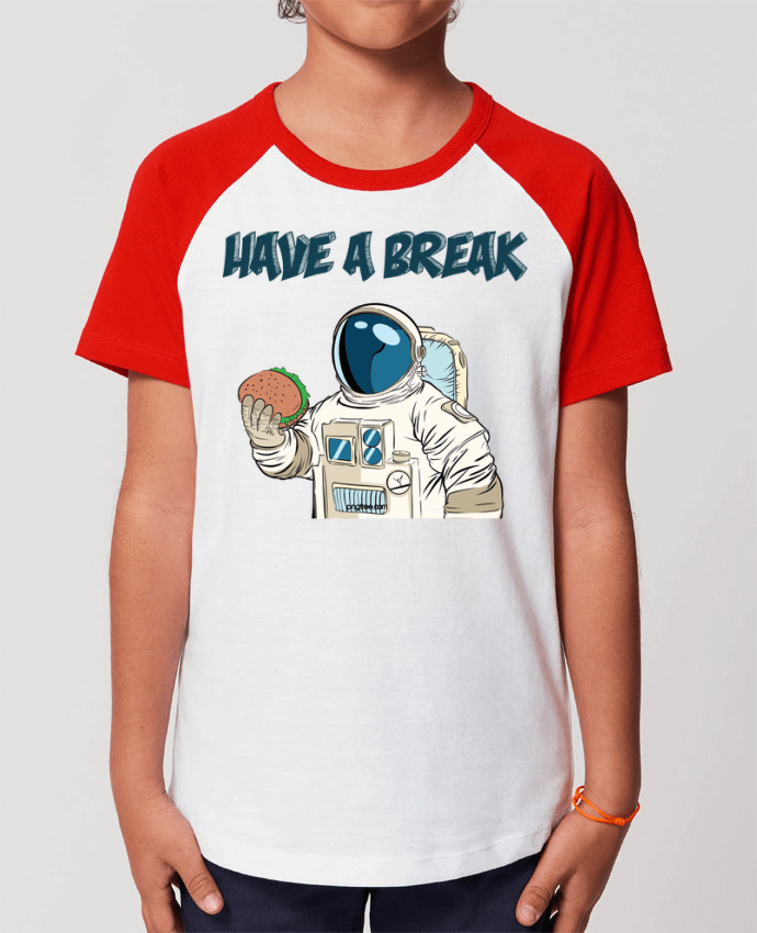 Kids\' contrast short sleeve t-shirt Mini Catcher Short Sleeve astronaute - have a break Par jorrie