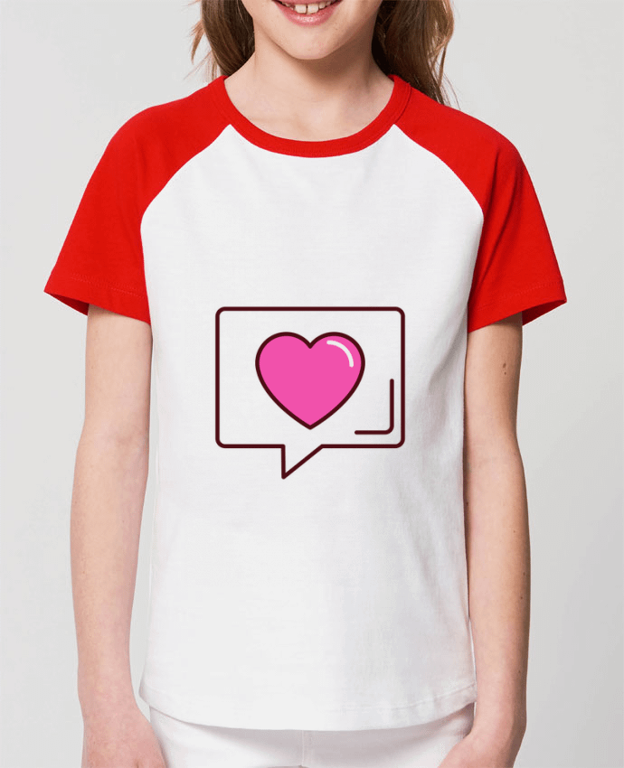 Kids\' contrast short sleeve t-shirt Mini Catcher Short Sleeve Message d'amour Par SébCreator