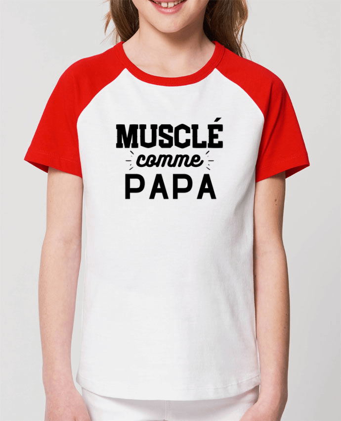 Kids\' contrast short sleeve t-shirt Mini Catcher Short Sleeve Musclé comme papa Par T-shirt France