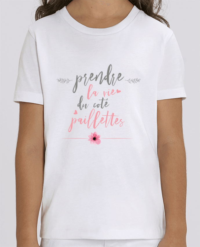 Camiseta Infantil Algodón Orgánico MINI CREATOR Prendre la vie du coté paillettes Par tunetoo