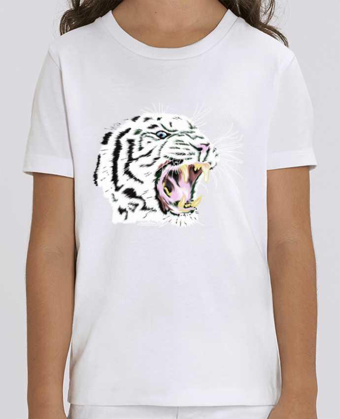 Camiseta Infantil Algodón Orgánico MINI CREATOR Tigre blanc rugissant Par Cameleon