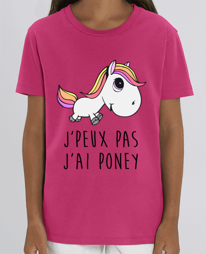 Camiseta Infantil Algodón Orgánico MINI CREATOR Je peux pas j'ai poney Par FRENCHUP-MAYO