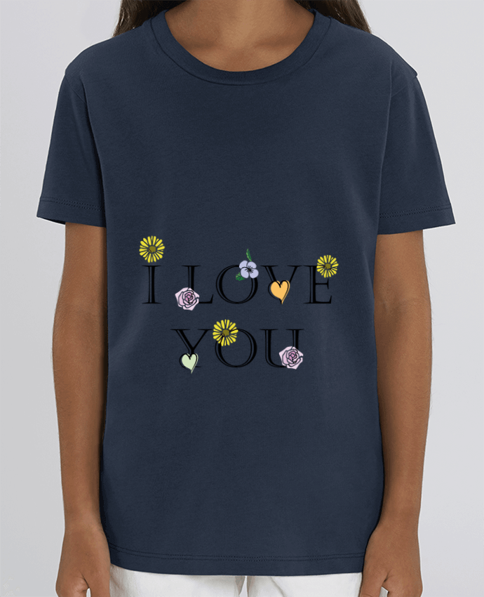 Camiseta Infantil Algodón Orgánico MINI CREATOR I love You Floral Par 