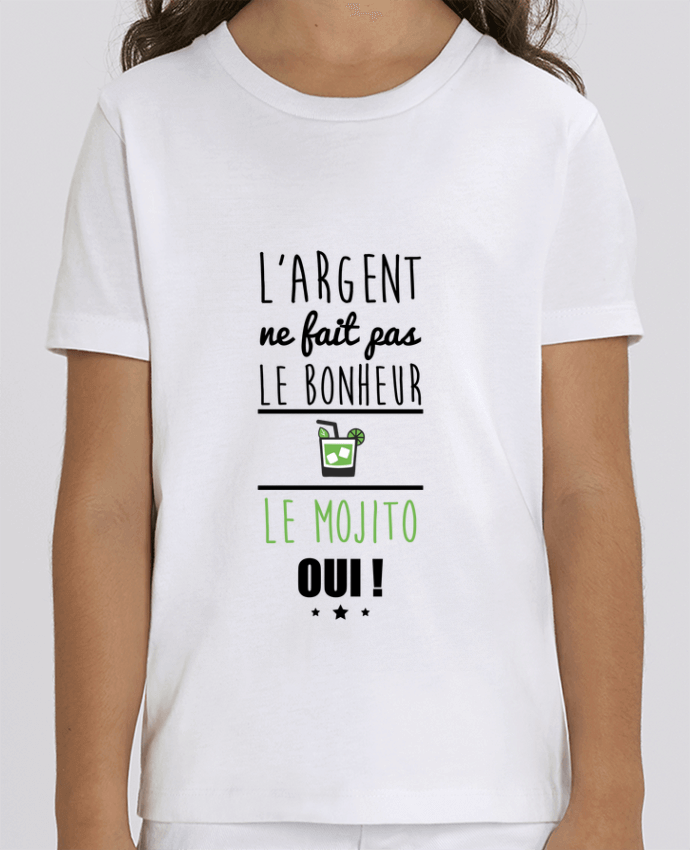 Tee Shirt Enfant Bio Stanley MINI CREATOR L'argent ne fait pas le bonheur le mojito oui ! Par Benichan