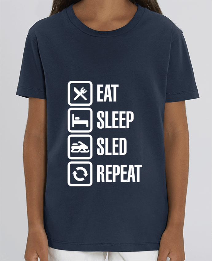 Camiseta Infantil Algodón Orgánico MINI CREATOR Eat, sleep, sled, repeat Par LaundryFactory