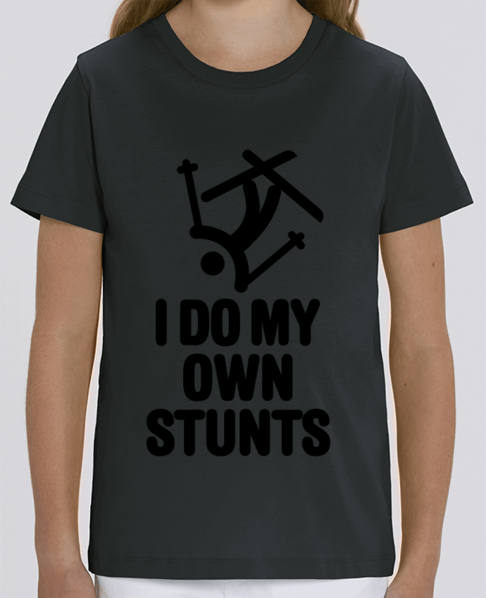 Kids T-shirt Mini Creator I DO MY OWN STUNTS SKI Black Par LaundryFactory