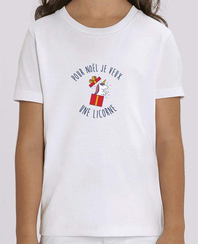 Camiseta Infantil Algodón Orgánico MINI CREATOR Noël - Je veux une licorne Par tunetoo