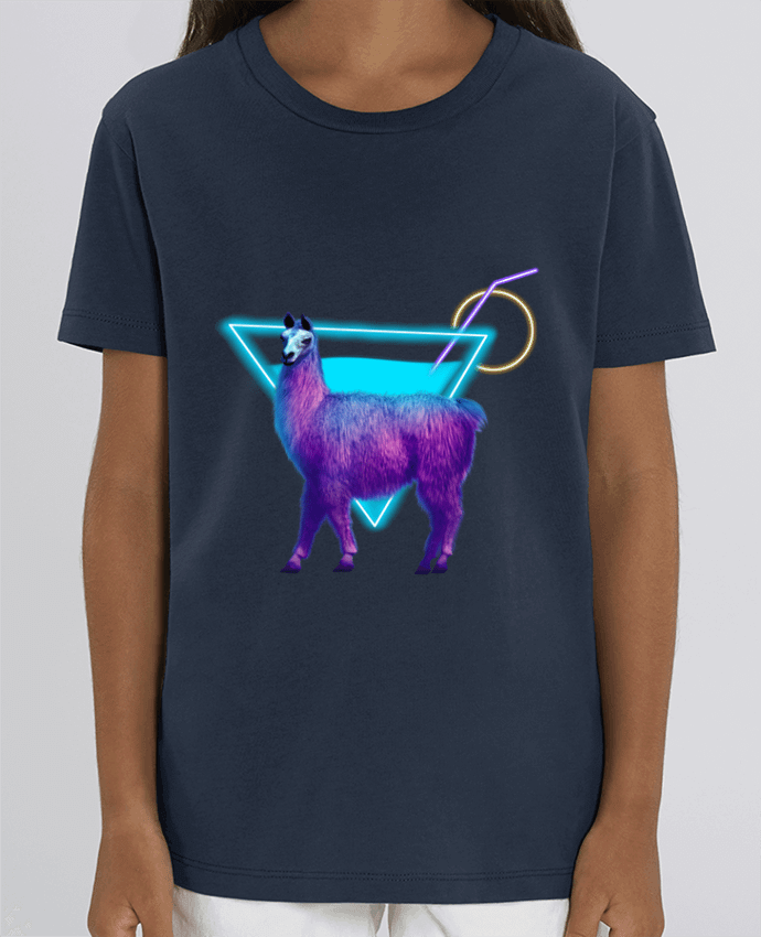 Kids T-shirt Mini Creator Alpaga synthwave Par Morin BLANC