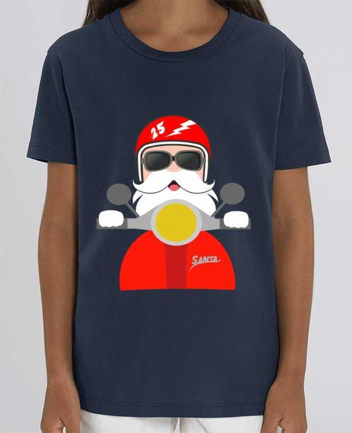 Camiseta Infantil Algodón Orgánico MINI CREATOR Navidad en moto Santa Claus Par Giuraf
