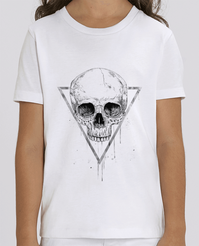 Camiseta Infantil Algodón Orgánico MINI CREATOR Skull in a triangle (bw) Par Balàzs Solti