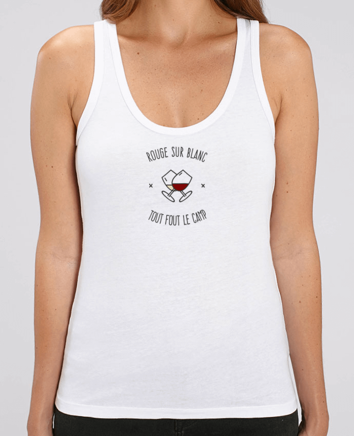 Camiseta de Tirantes  Mujer Stella Dreamer Rouge sur Blanc - Tout fout le Camp Par AkenGraphics