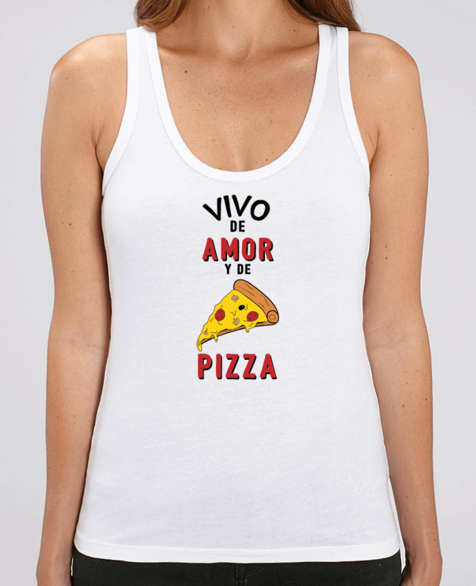 Camiseta de Tirantes  Mujer Stella Dreamer Vivo de amor y de pizza Par tunetoo