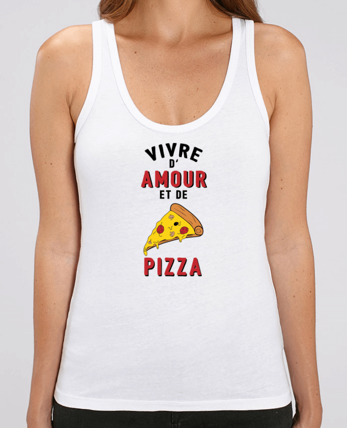 Camiseta de Tirantes  Mujer Stella Dreamer Vivre d'amour et de pizza Par tunetoo