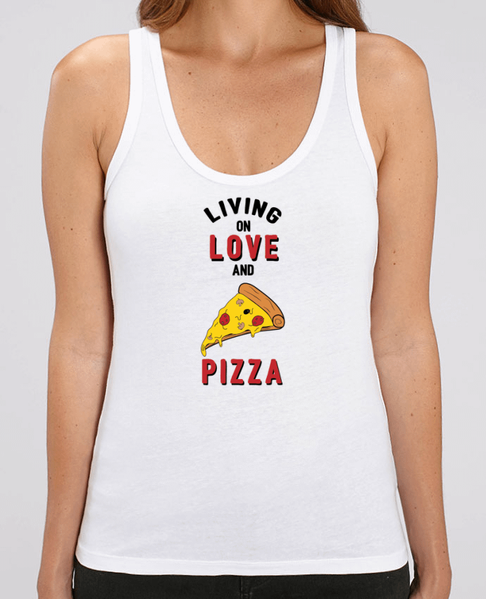 Débardeur Living on love and pizza Par tunetoo