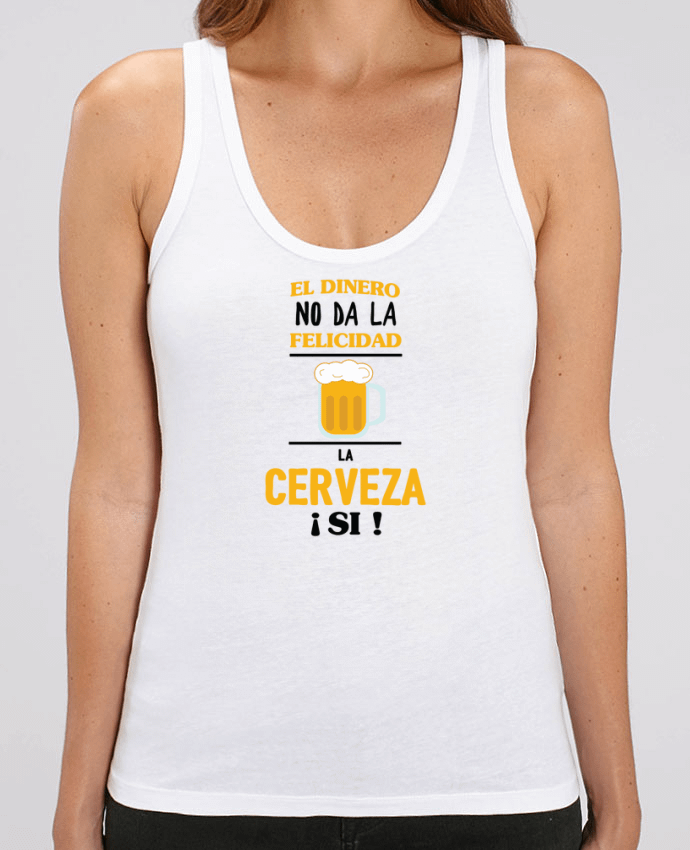 Camiseta de Tirantes  Mujer Stella Dreamer El dinero no da la felicidad, la cerveza si ! Par tunetoo