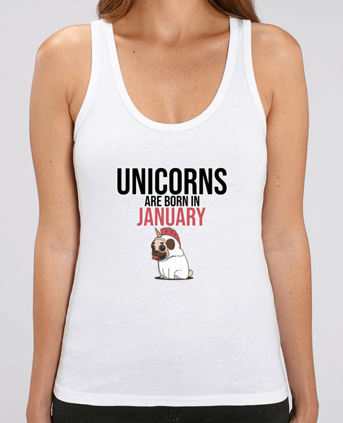 Camiseta de Tirantes  Mujer Stella Dreamer Unicorns are born in january Par Pao-store-fr