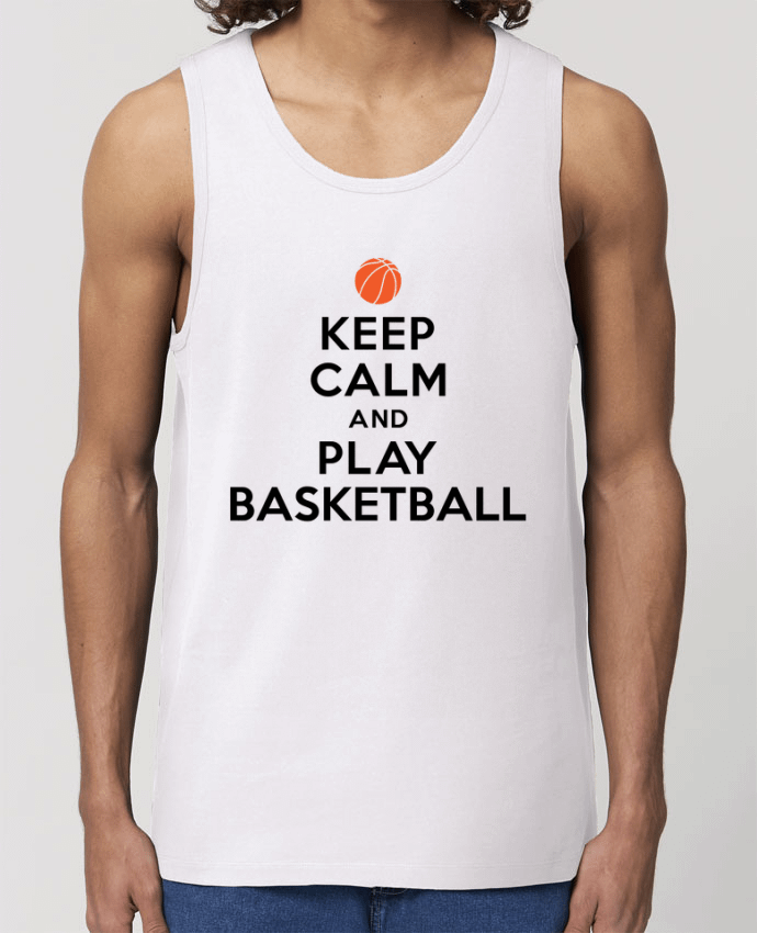 camiseta sin mangas pora él Stanley Specter Keep Calm And Play Basketball Par Freeyourshirt.com