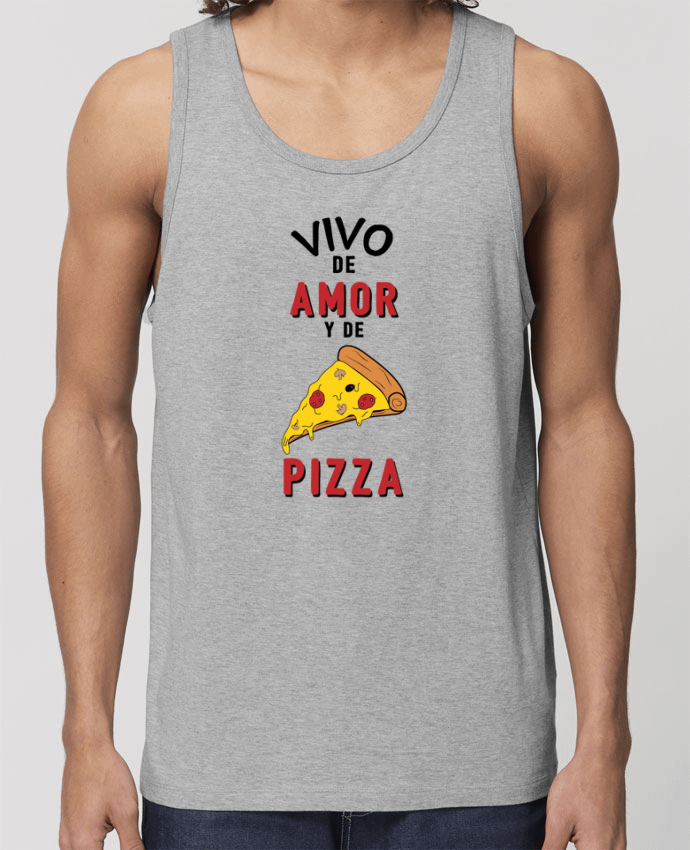 camiseta sin mangas pora él Stanley Specter Vivo de amor y de pizza Par tunetoo
