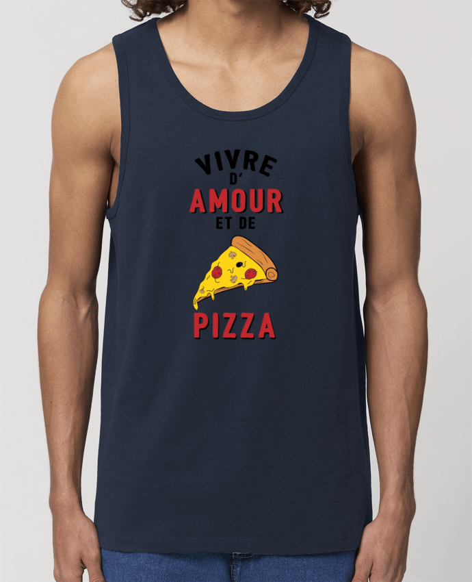 Débardeur Homme Vivre d'amour et de pizza Par tunetoo