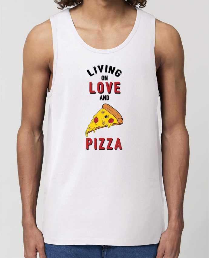 Débardeur Homme Living on love and pizza Par tunetoo