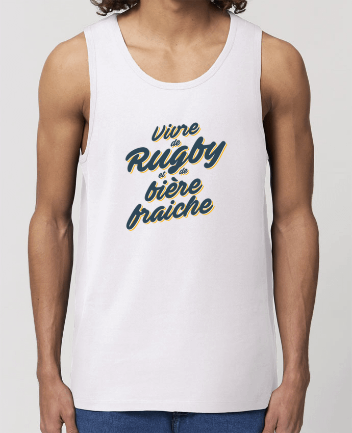 camiseta sin mangas pora él Stanley Specter Vivre de rugby et de bière fraîche Par tunetoo