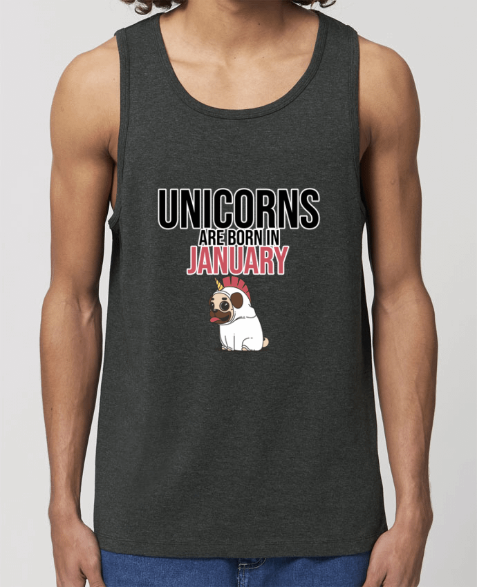 Débardeur Homme Unicorns are born in january Par Pao-store-fr