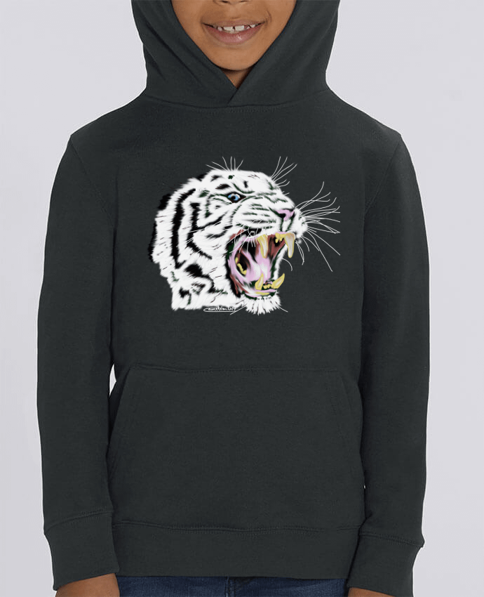 Kids\' hoodie sweatshirt Mini Cruiser Tigre blanc rugissant Par Cameleon