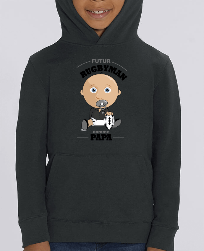 Kids\' hoodie sweatshirt Mini Cruiser Futur rugbyman comme papa Par GraphiCK-Kids