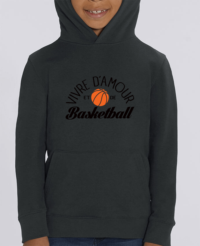 Kids\' hoodie sweatshirt Mini Cruiser Vivre d'Amour et de Basketball Par Freeyourshirt.com