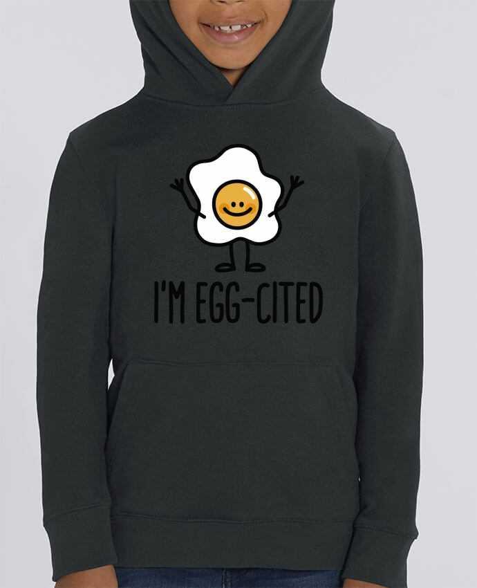 Kids\' hoodie sweatshirt Mini Cruiser I'm egg-cited Par LaundryFactory