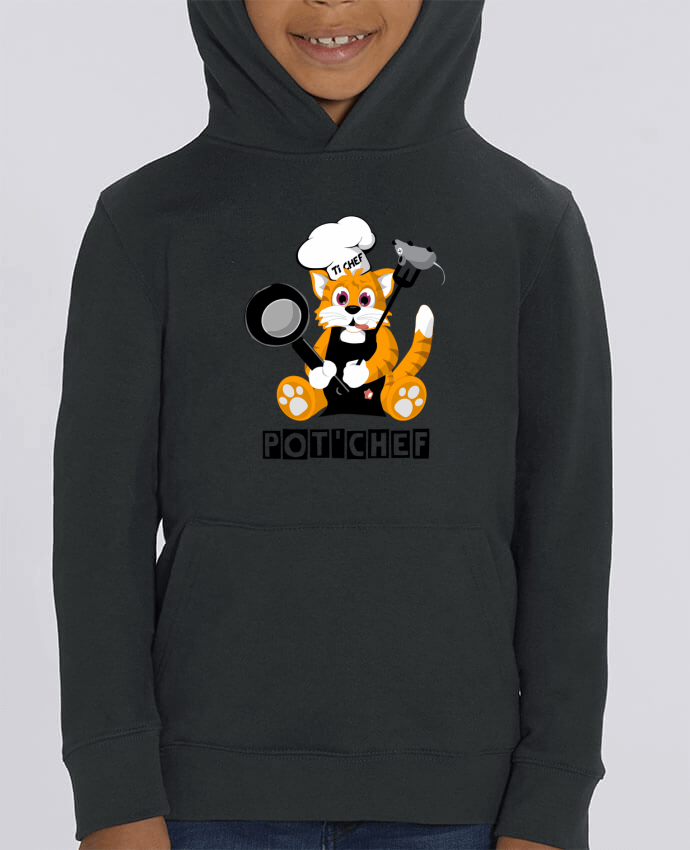 Kids\' hoodie sweatshirt Mini Cruiser Chat Pot'Chef - typo Par CoeurDeChoux