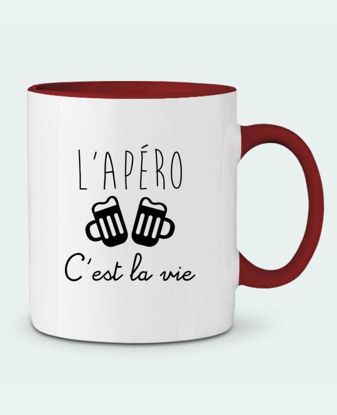 Mug bicolore L'apéro c'est la vie , humour , alcool , drôle Benichan