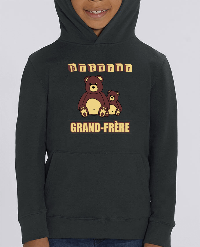 Kids\' hoodie sweatshirt Mini Cruiser Bientôt Grand-Frère avec ours en peluche mignon Par Benichan