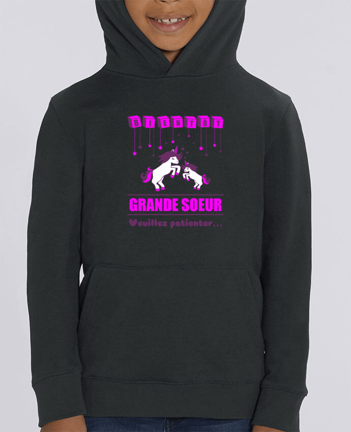 Kids\' hoodie sweatshirt Mini Cruiser Bientôt Grande Soeur, licorne Par Benichan