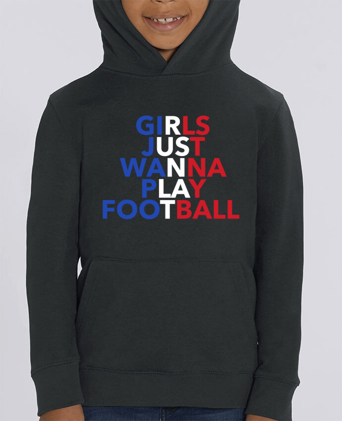 Kids\' hoodie sweatshirt Mini Cruiser Girls just wanna play football Par tunetoo